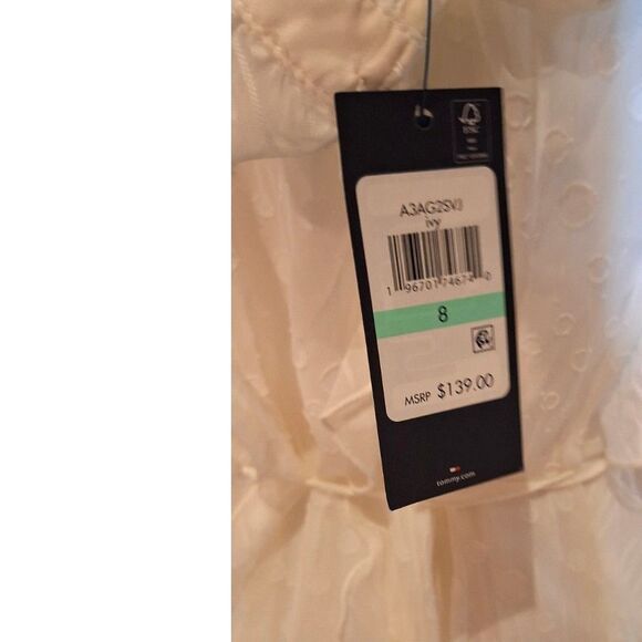 Tommy Hilfiger White Chiffon Ruffled Fit & Flare Dress Size 8 NWT - Picture 9 of 16